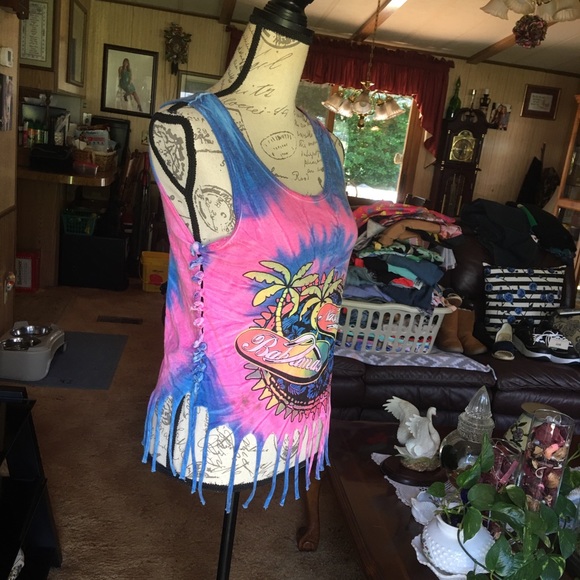 Women’s tie-dye Bahamas cut tank top - Picture 9 of 16